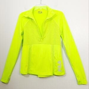Fila neon optical illusion running sweatshirt S